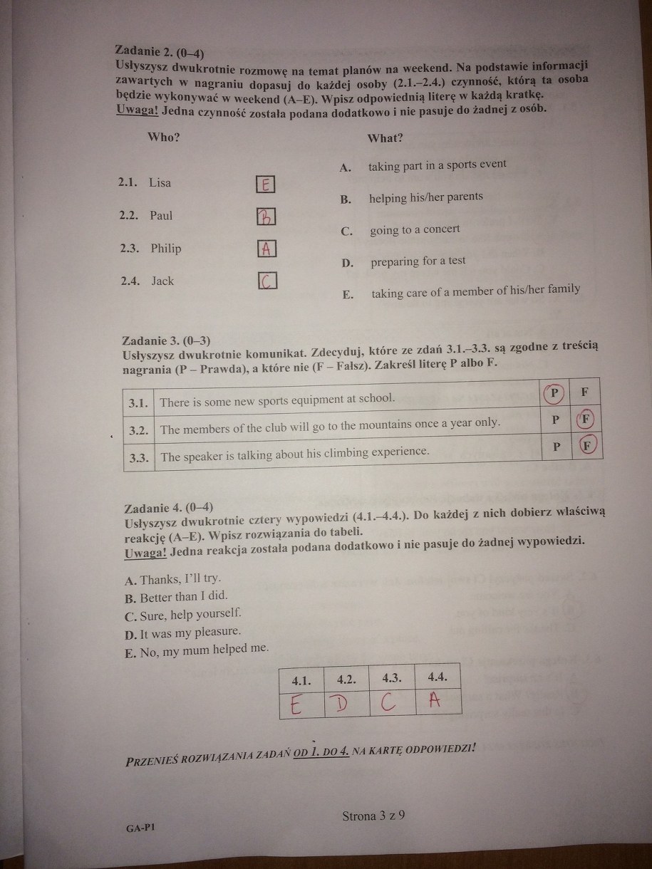 Egzamin gimnazjalny 2016. Język angielski - odpowiedzi /RMF FM