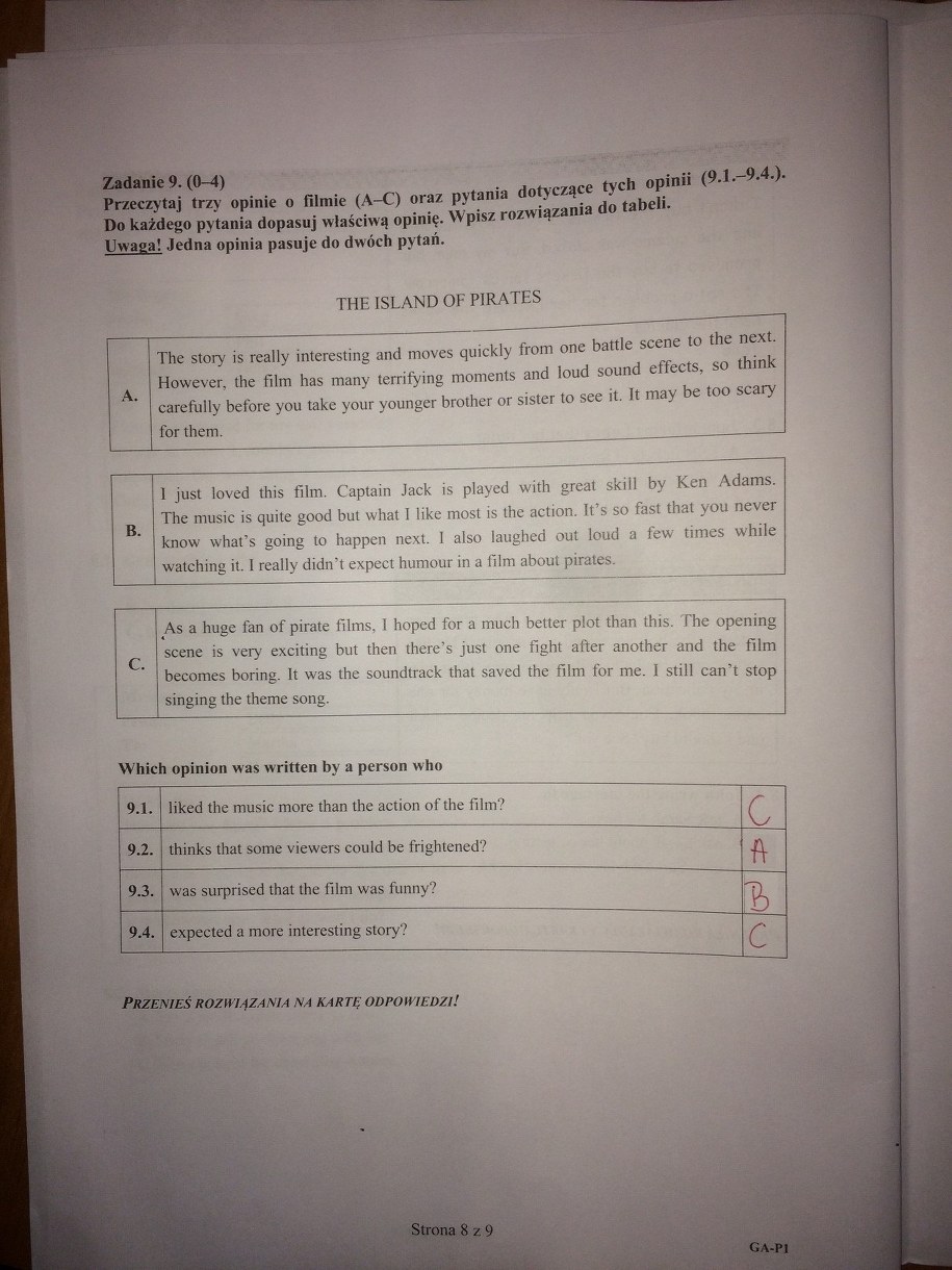 Egzamin gimnazjalny 2016. Język angielski - odpowiedzi /RMF FM