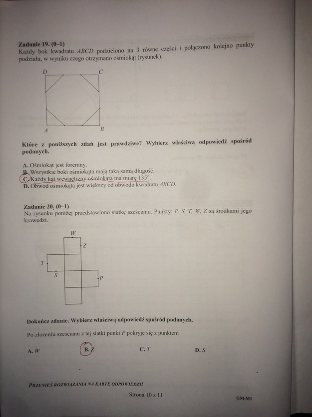 Egzamin gimnazjalny 2016. Matematyka - propozycje odpowiedzi /RMF FM