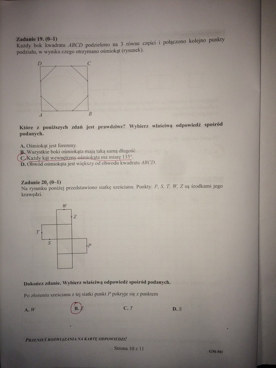 Egzamin gimnazjalny 2016. Matematyka - propozycje odpowiedzi /RMF FM
