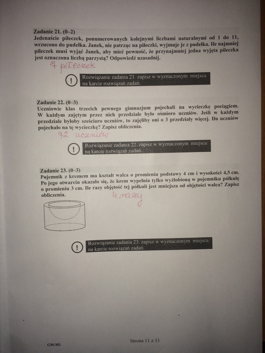 Egzamin gimnazjalny 2016. Matematyka - propozycje odpowiedzi /RMF FM