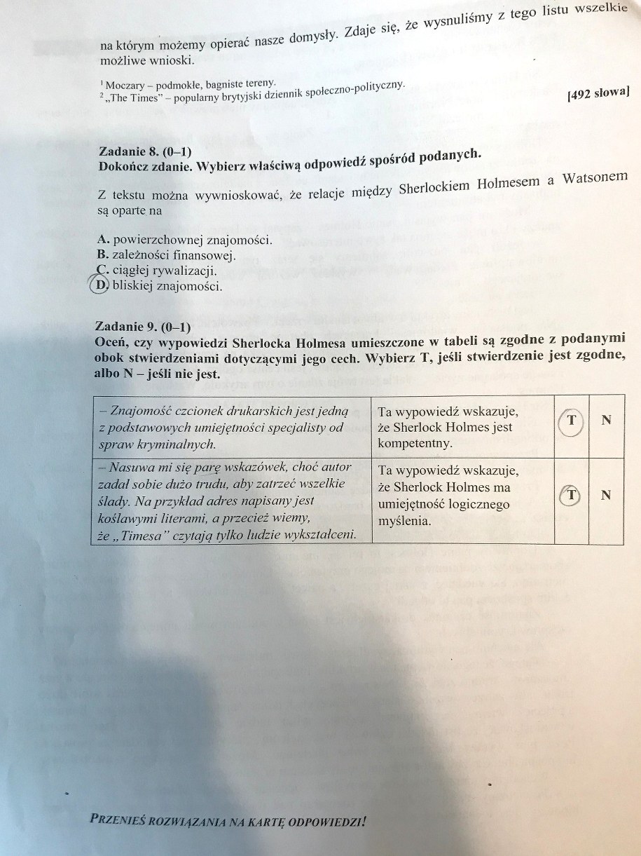 Egzamin gimnazjalny 2017 - przykładowe rozwiązania z języka polskiego. /RMF FM