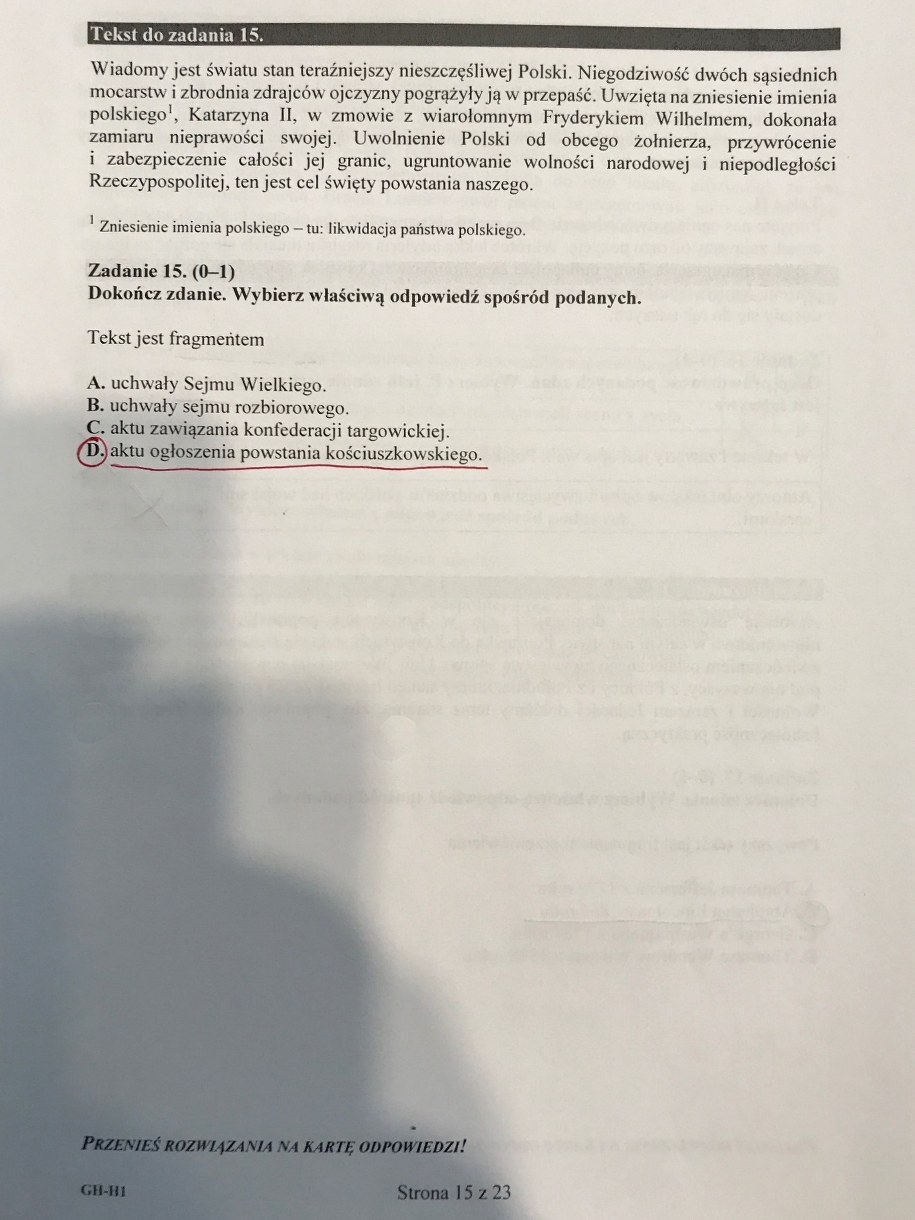 Egzamin gimnazjalny 2017 - przykładowe rozwiązania /RMF FM