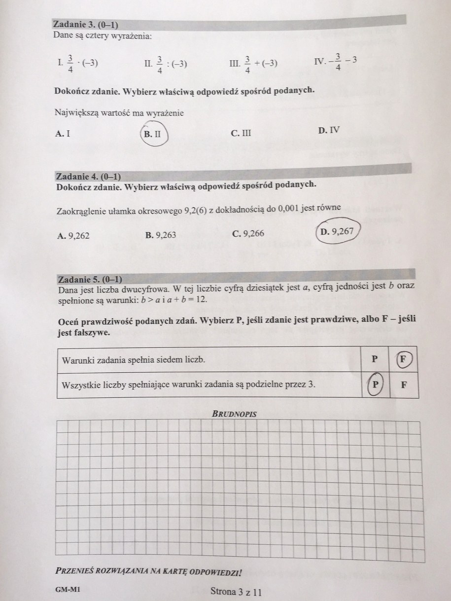 Egzamin gimnazjalny 2017. Przykładowe rozwiązania /RMF FM