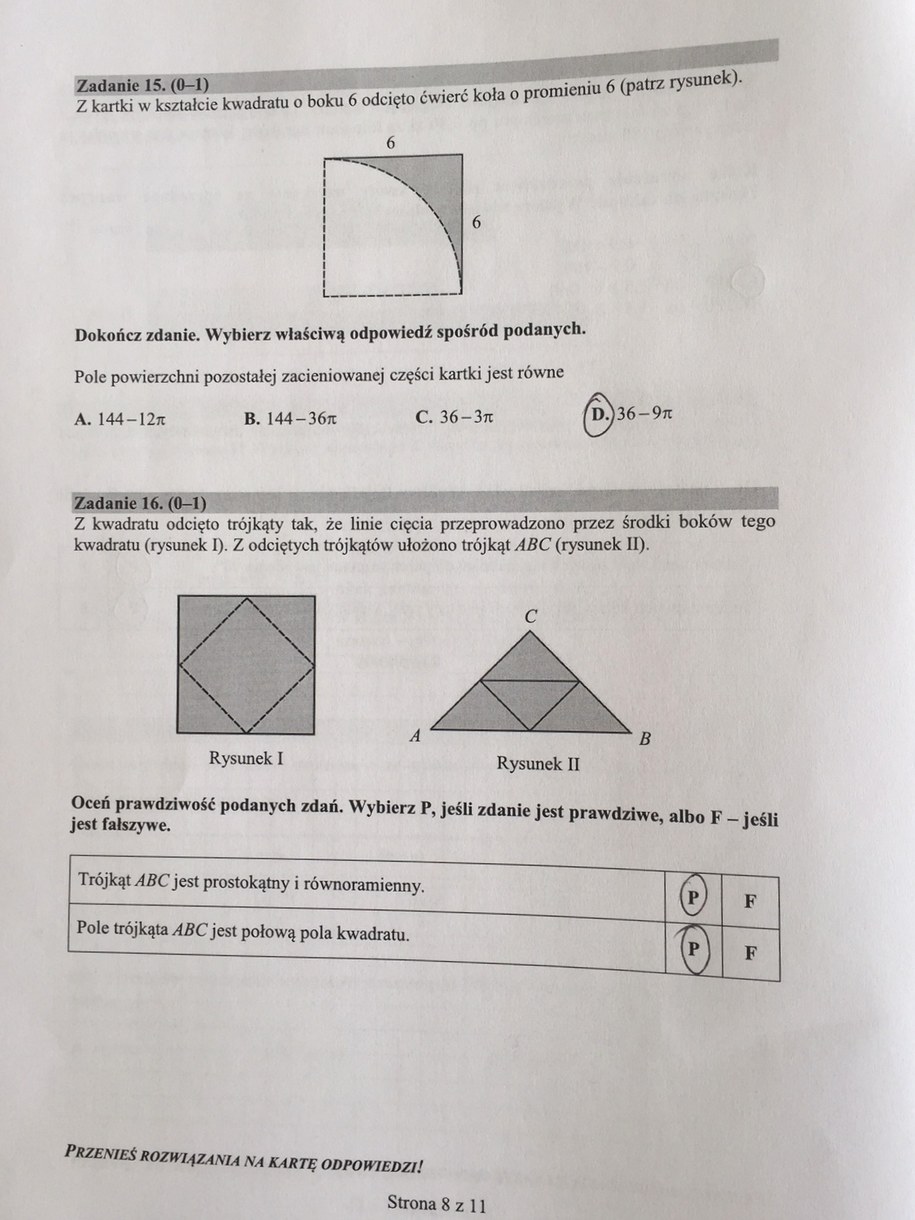 Wzory Matematyczne Na Test Gimnazjalny Egzamin gimnazjalny 2017. Matematyka [ARKUSZ i ROZWIĄZANIA] - RMF24.pl