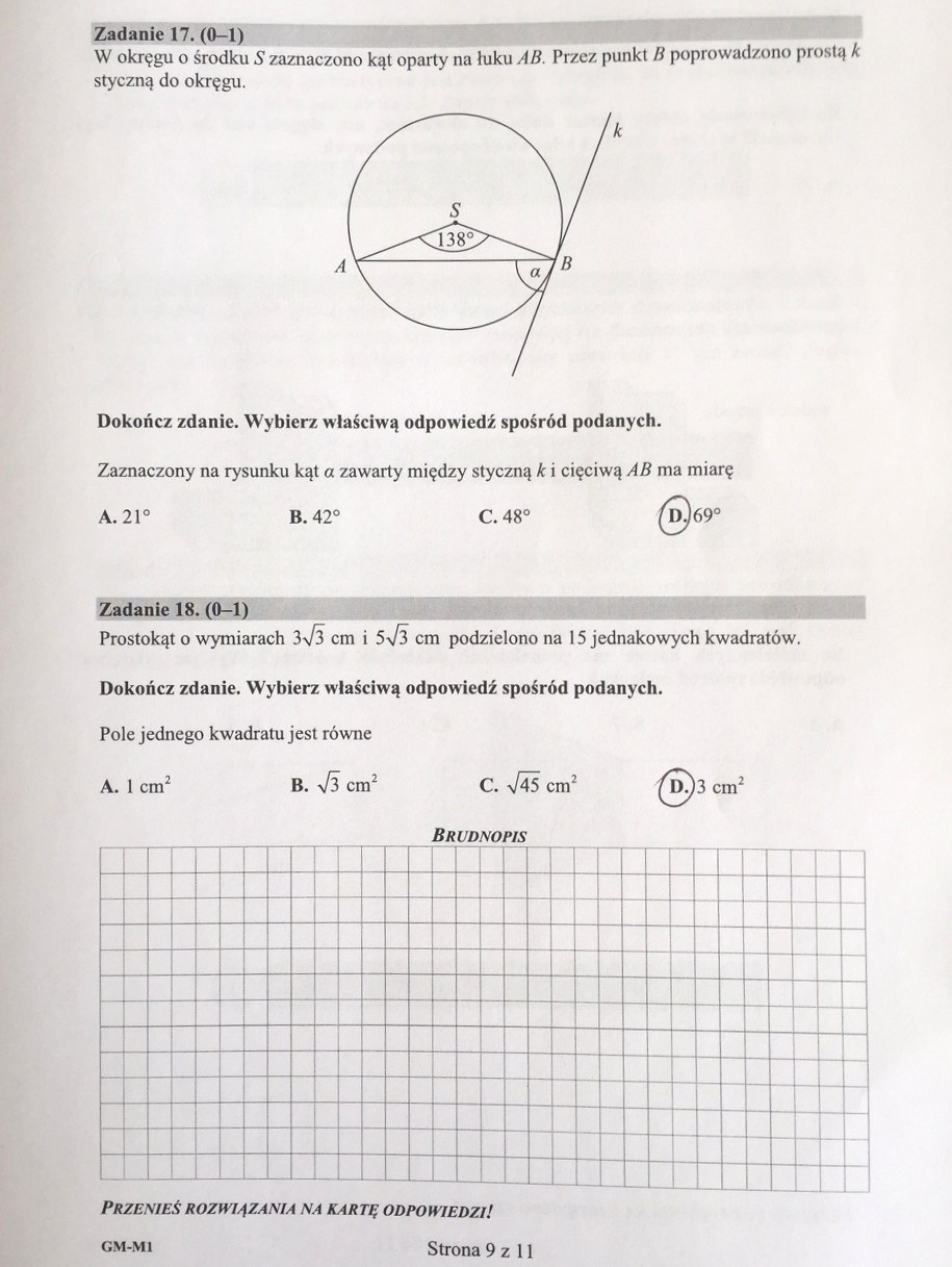 Egzamin gimnazjalny 2017. Przykładowe rozwiązania /RMF FM