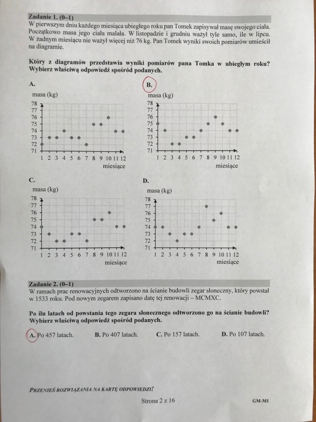 Egzamin gimnazjalny 2018. Odpowiedzi z matematyki /RMF24