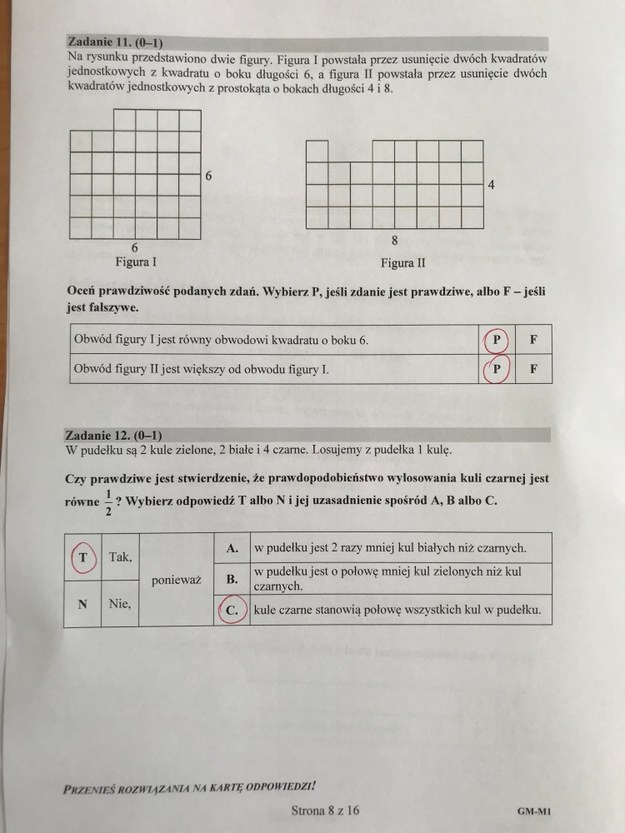 Egzamin gimnazjalny 2018. Odpowiedzi z matematyki /RMF24
