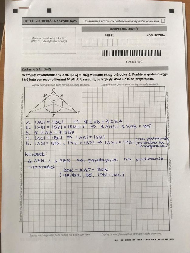 Egzamin gimnazjalny z matematyki. Odpowiedź /RMF FM