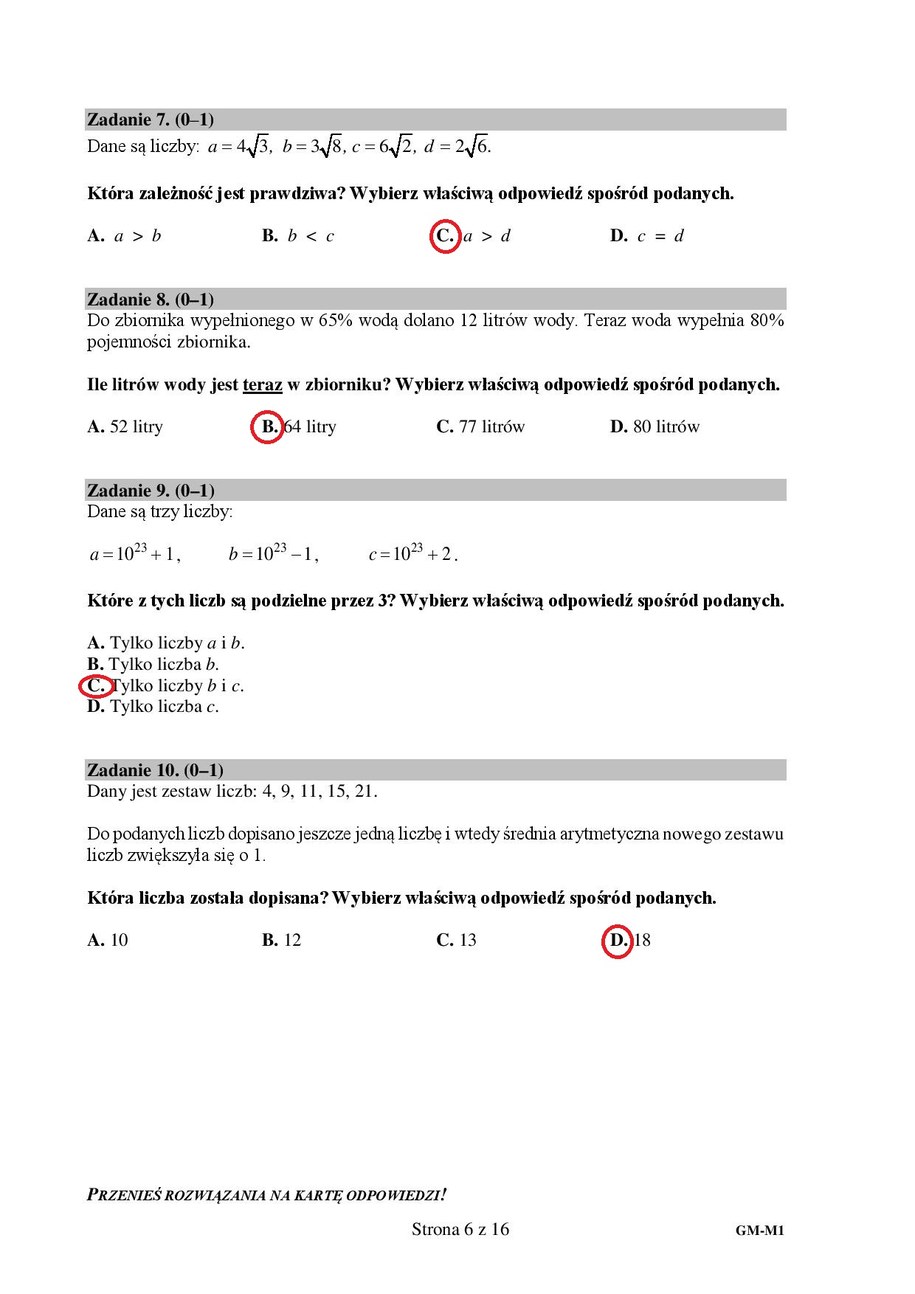 Egzamin gimnazjalny z matematyki. Odpowiedź /RMF FM