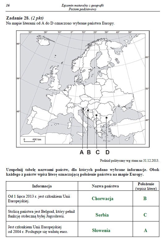 Egzamin Maturalny Z Geografii. Poziom Podstawowy. Arkusz I Rozwiązania ...