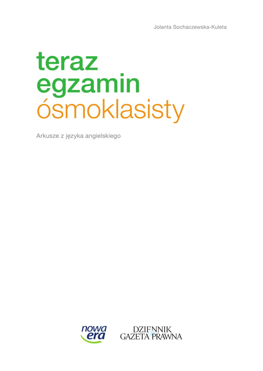 Egzamin ósmoklasisty 2020. Przykładowe zadania z języka angielskiego /