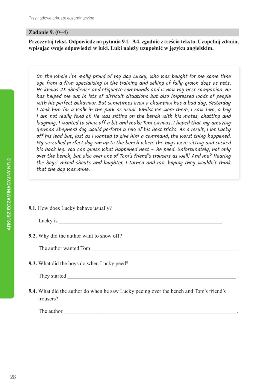 Egzamin ósmoklasisty 2020. Przykładowe zadania z języka angielskiego /