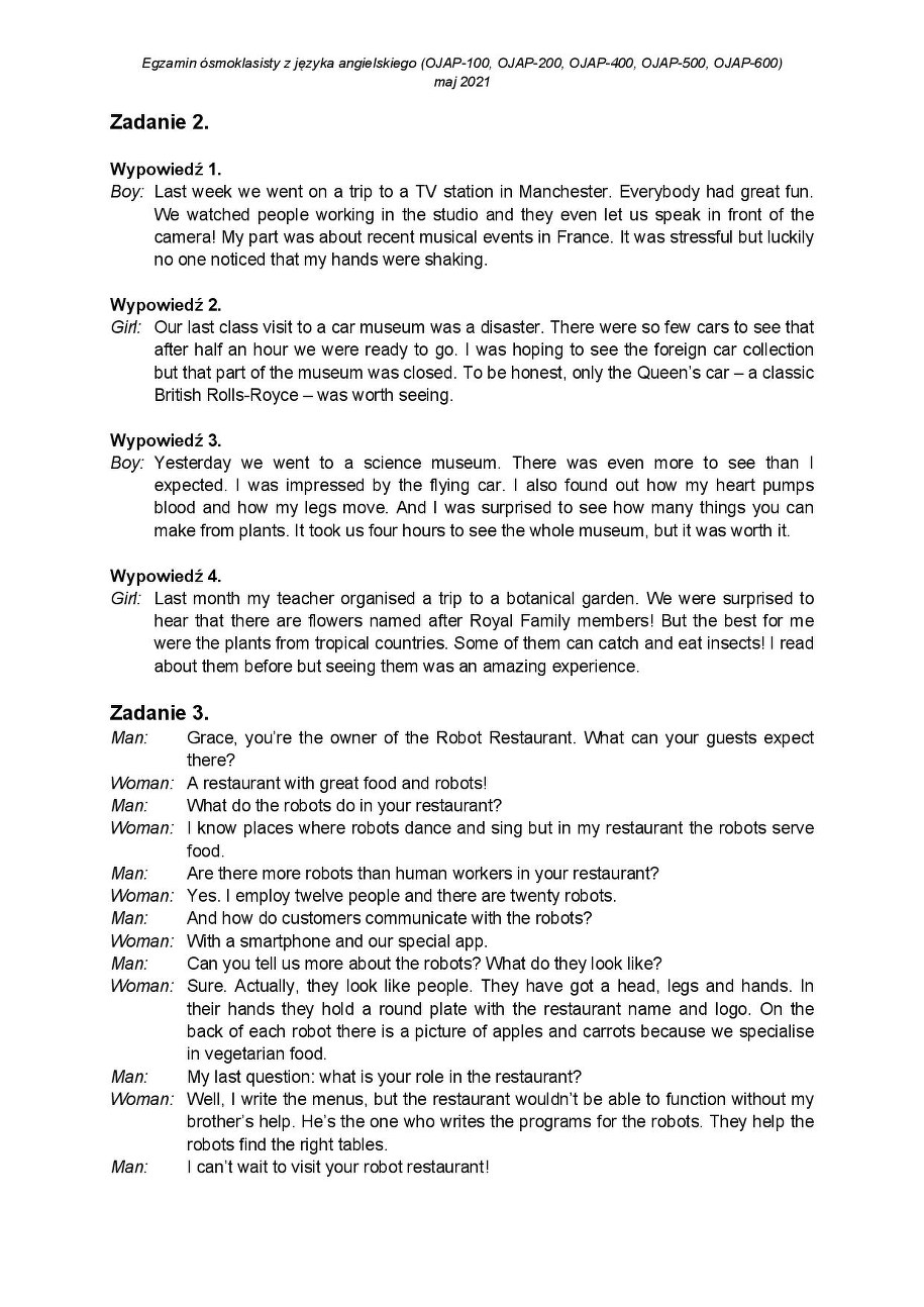 Egzamin ósmoklasisty 2021. Język angielski /CKE /RMF24