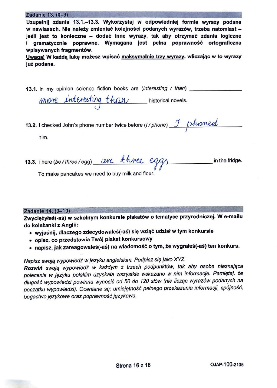 Egzamin ósmoklasisty 2021. Język angielski /CKE /RMF FM