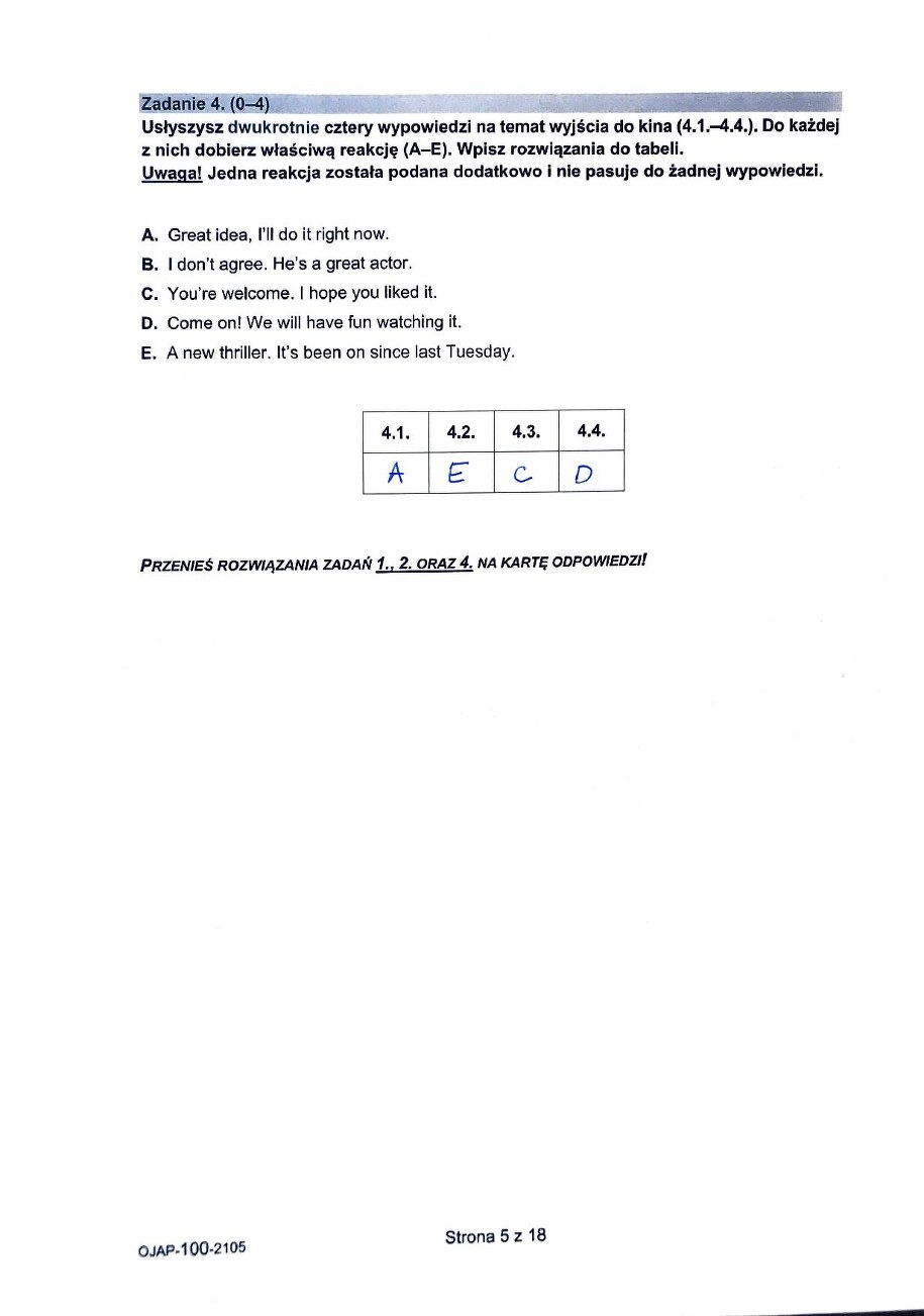 Egzamin ósmoklasisty 2021. Język angielski /CKE /RMF24