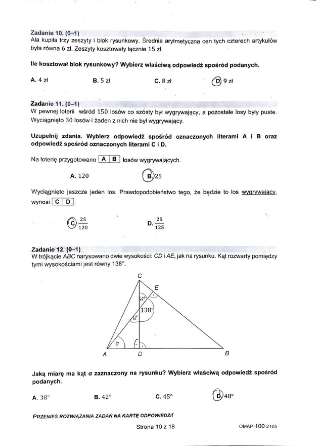 Egzamin ósmoklasisty 2021. Odpowiedzi z matematyki /CKE /RMF24