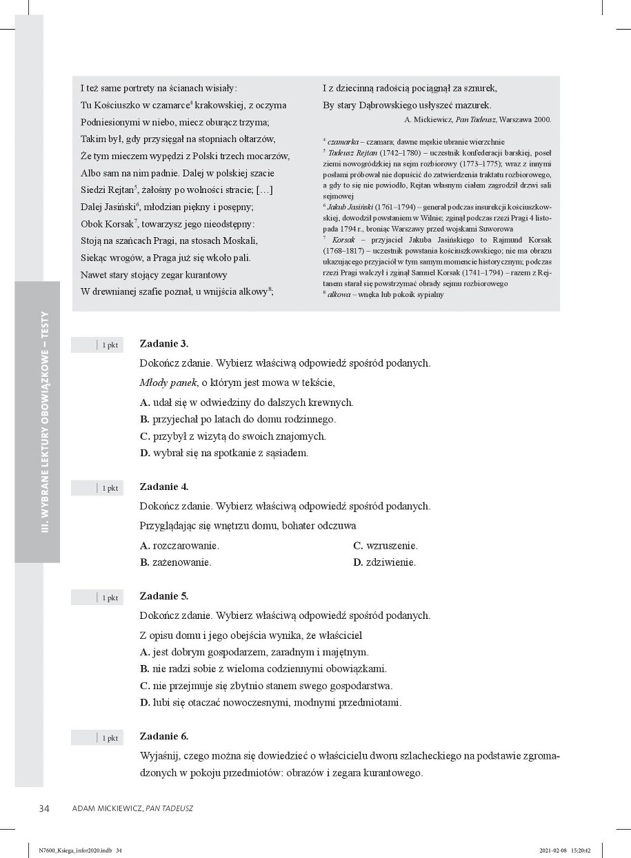 Egzamin ósmoklasisty 2021. Przykładowe pytania /Dziennik Gazeta Prawna /