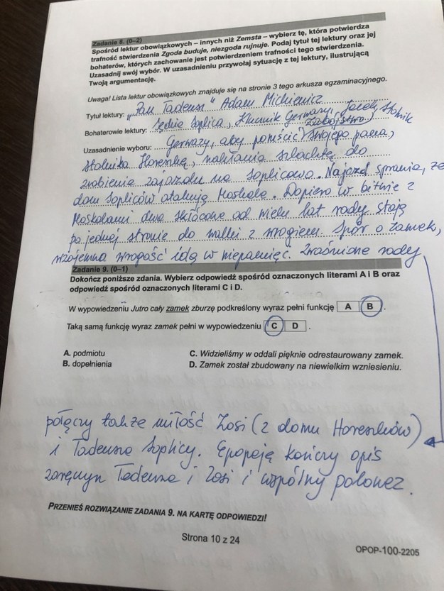 Egzamin ósmoklasisty 2022. Propozycja odpowiedzi z języka polskiego /CKE /RMF FM