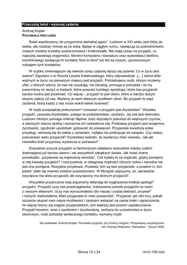 Egzamin ósmoklasisty 2022. Propozycja odpowiedzi z języka polskiego /RMF24