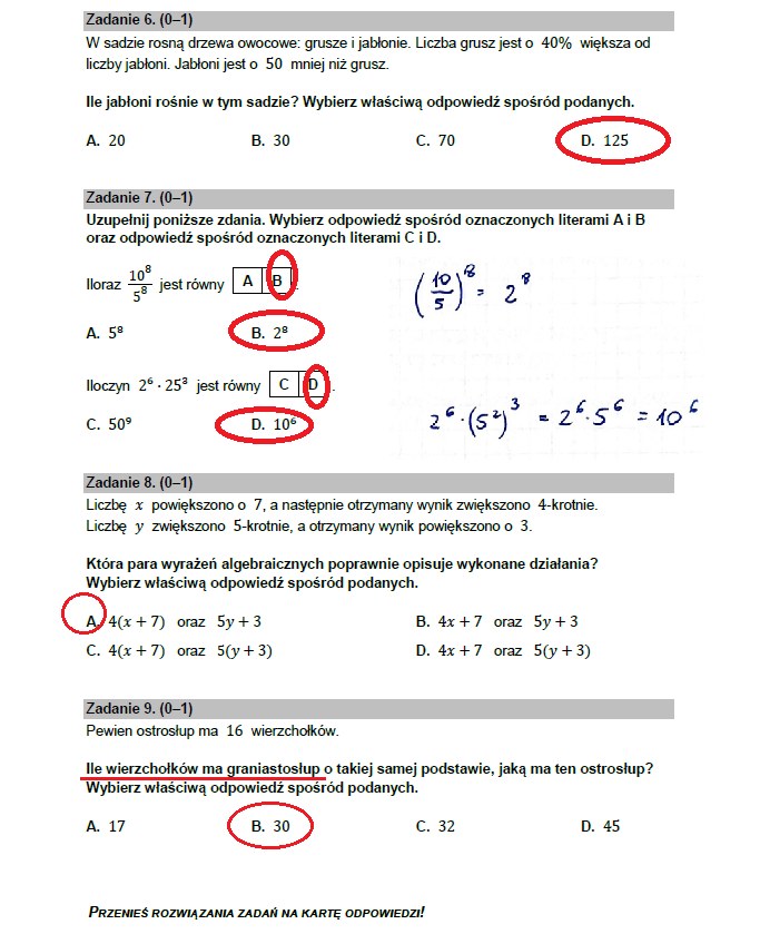 Egzamin ósmoklasisty 2023: Matematyka, arkusz CKE i odpowiedzi /INTERIA.PL