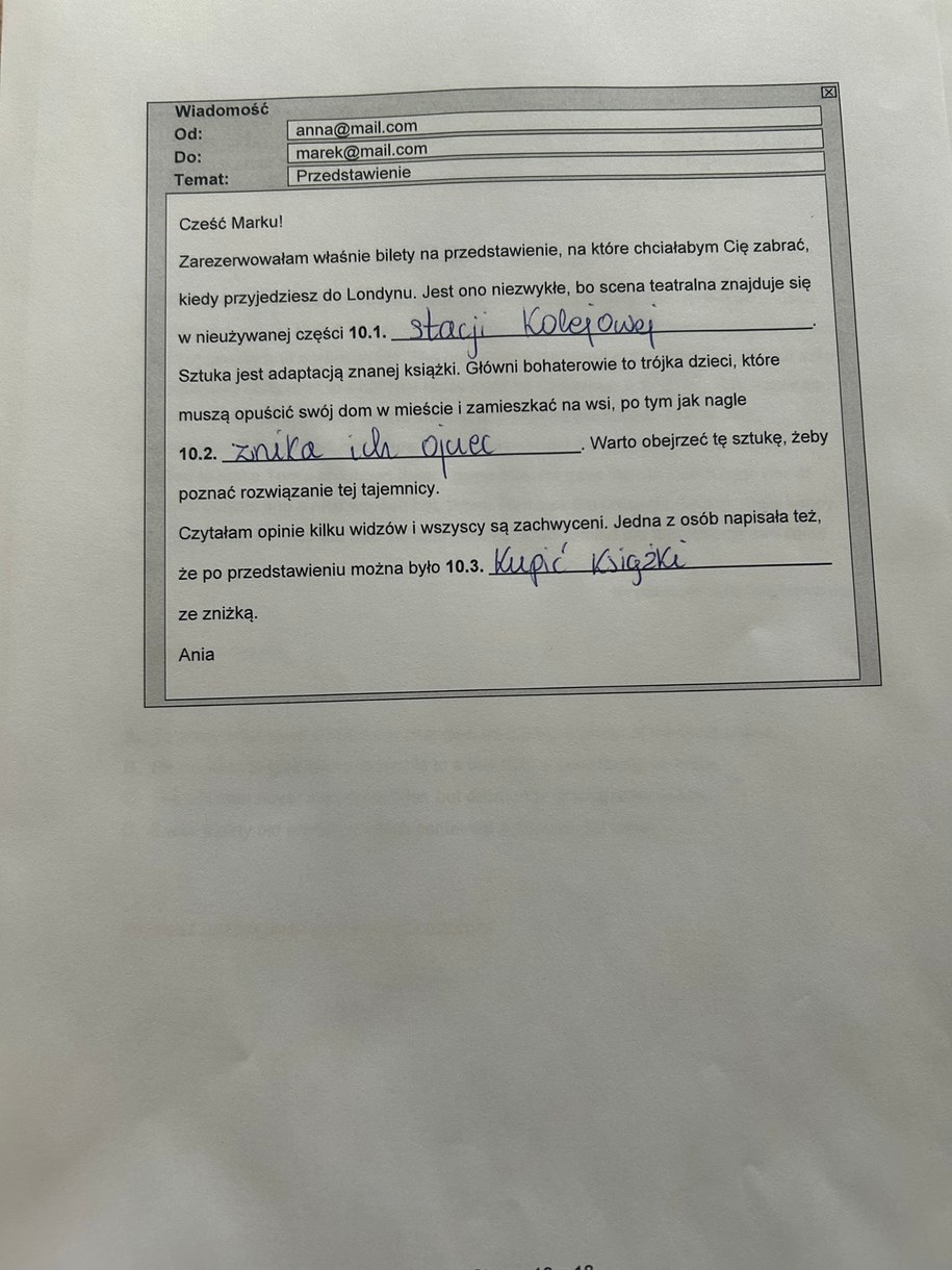 Egzamin ósmoklasisty 2025 z języka angielskiego - rozwiązania /Michał Dobrołowcz
