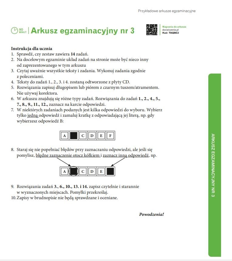 Egzamin ósmoklasisty: Przykładowy arkusz z języka angielskiego /Materiały prasowe