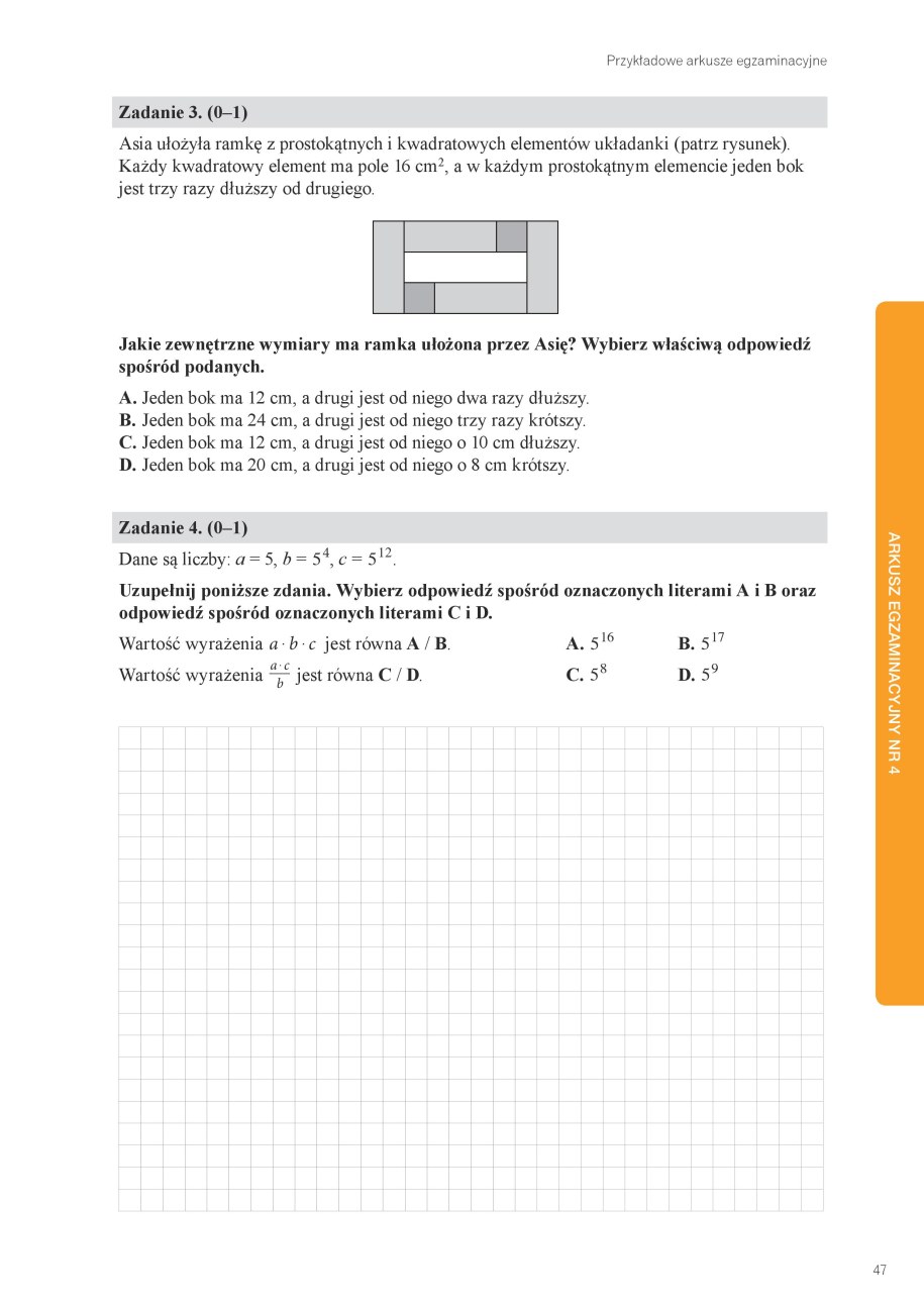 Egzamin ósmoklasisty: Przykładowy arkusz z matematyki /