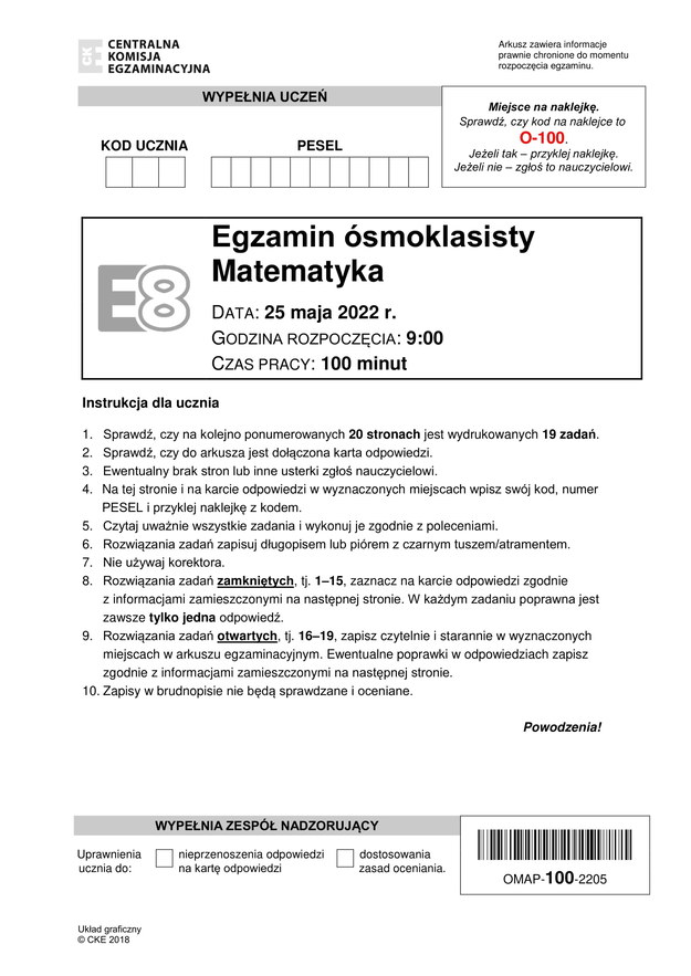 Egzamin ósmoklasisty. Rozwiązania z matematyki /RMF24.pl