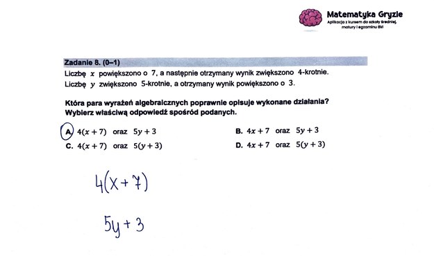 Egzamin ósmoklasisty z matematyki. Propozycje rozwiązań /MATEMATYKA GRYZIE /