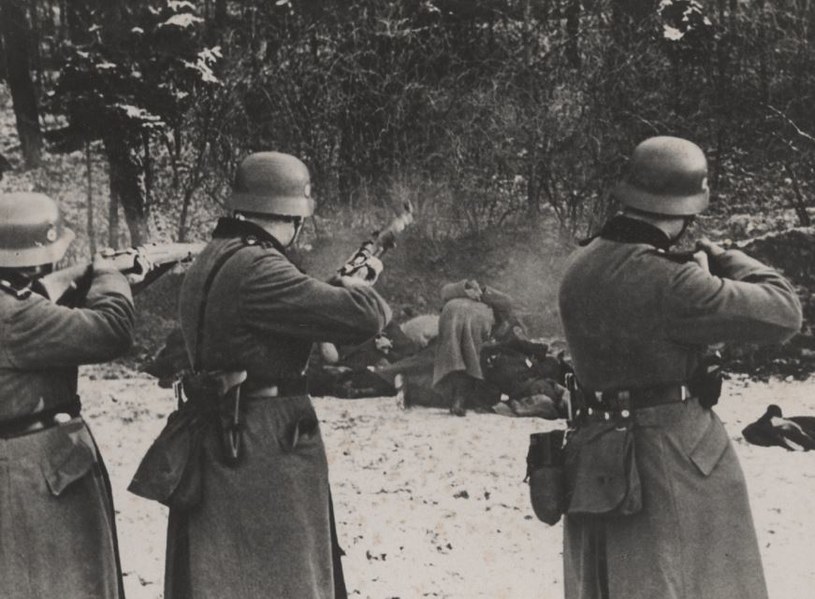 Egzekucja polskich zakładników pod wzgórzem Uzbornia. Zbrodnia w Bochni, 18 grudnia 1939 r. /IPN