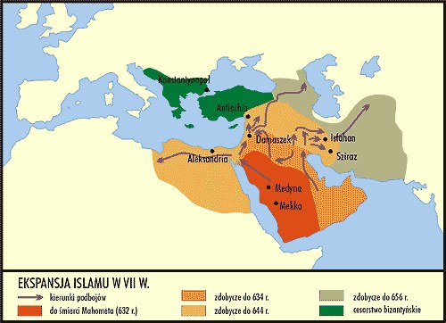 Ekspansja islamu w VII w. /Encyklopedia Internautica