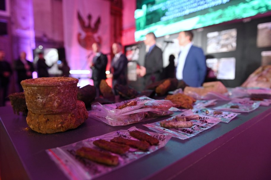 Eksponaty zaprezentowane podczas konferencji prasowej, nt. najnowszych odkryć dokonanych w trakcie badań archeologicznych na Westerplatte /Jan Dzban /PAP