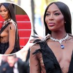 Elegancka Naomi Campbell prezentuje odsłonięte piersi w Cannes! Ta kreacja zapiera dech!