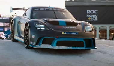 Elektryczne Porsche GT4 e-Performance. 1000 KM na śnieżnym torze 