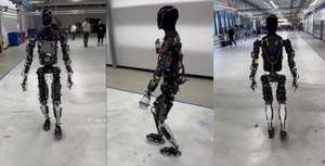 Elon Musk zabrał robota na spacer. Optimus wygląda imponująco