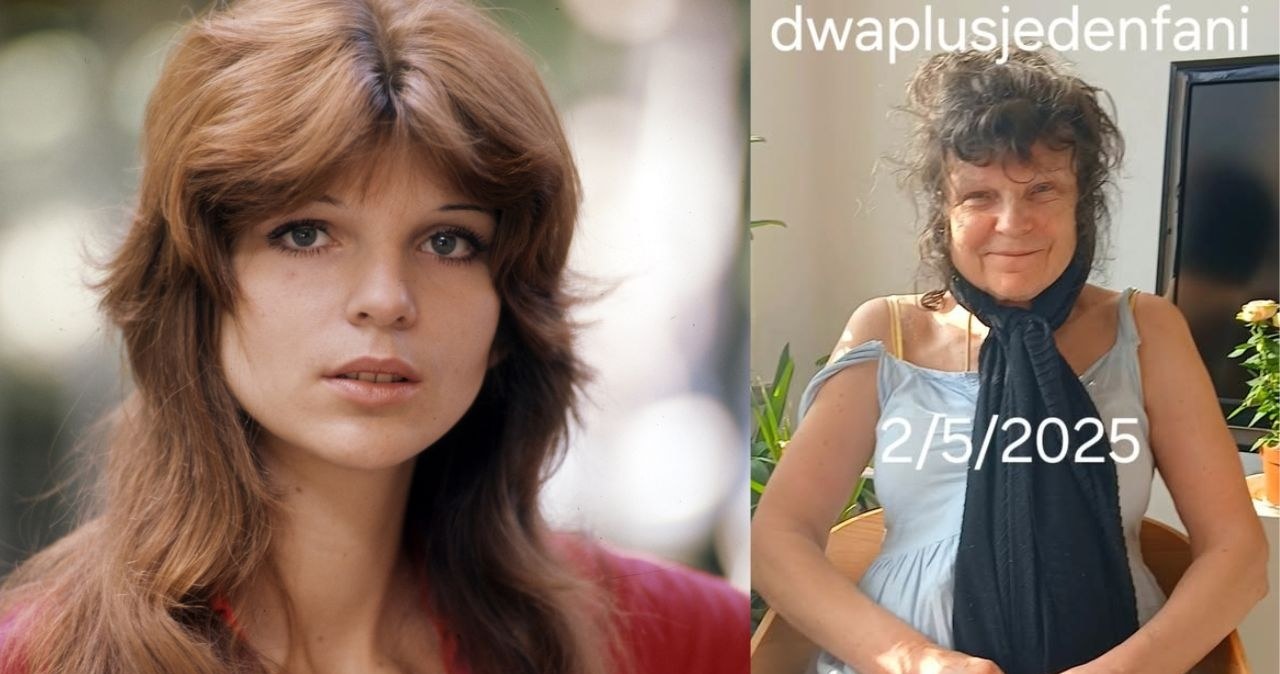 Elżbieta Dmoch w 1973 roku i 2025 roku; fot. @dwaplusjeden.fani /Jerzy Michalski /Agencja FORUM