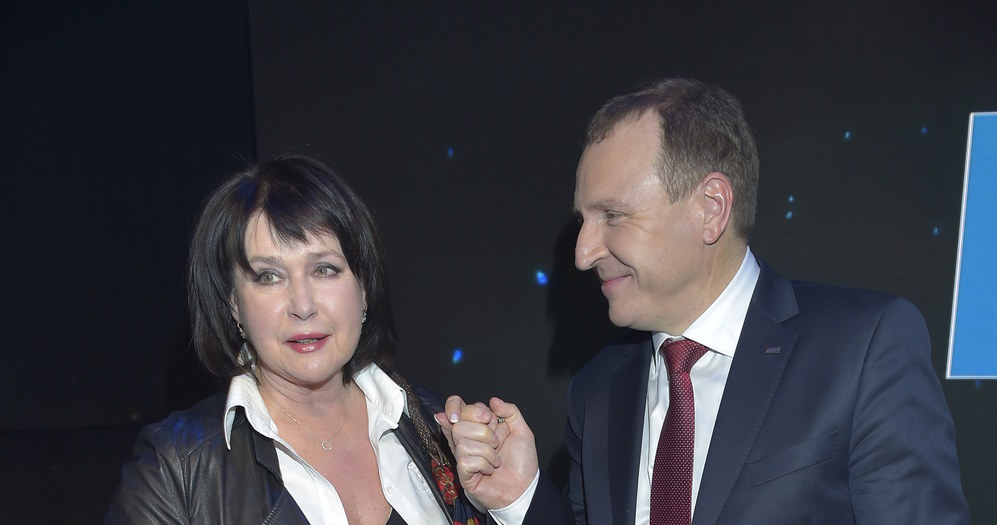 Elżbieta Jaworowicz z prezesem TVP Jackiem Kurskim /AKPA