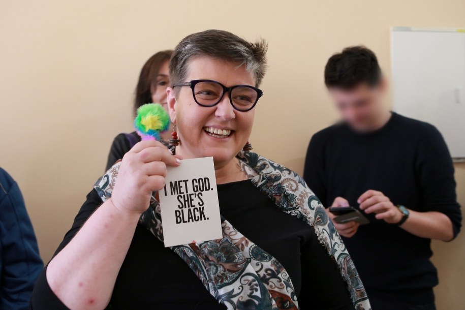 Elżbieta Podleśna po rozprawie w Sądzie Rejonowym w Płocku /Piotr Augustyniak /PAP/EPA