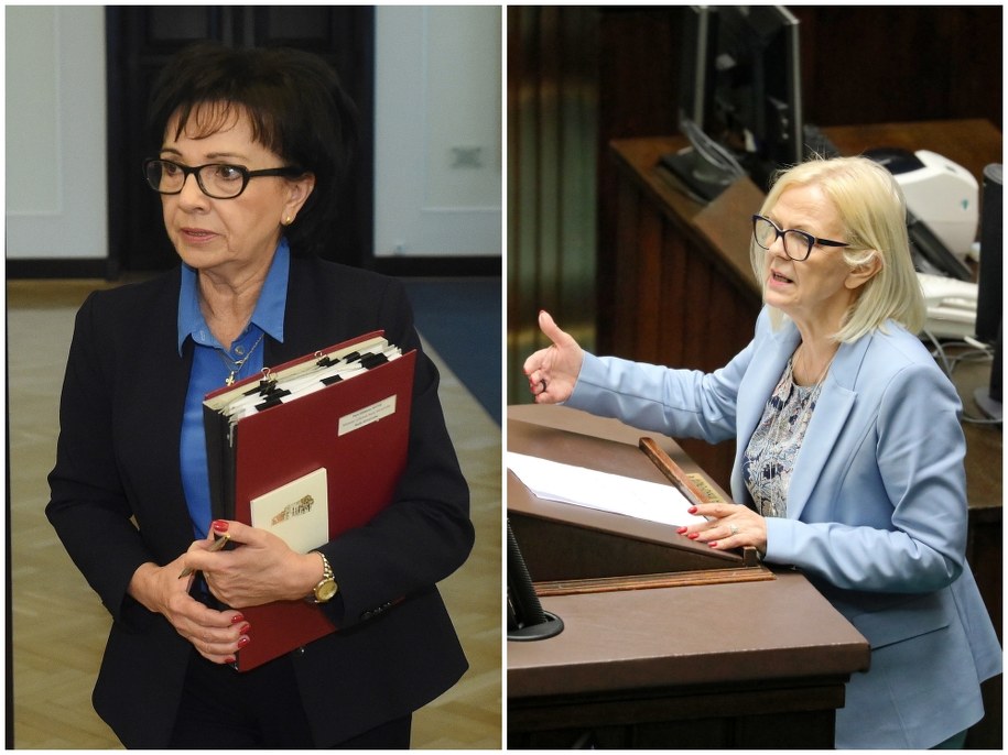 Elżbieta Witek (po lewej)  i Bożena Borys-Szopa (po prawej) /Tomasz Gzell/Radek Pietruszka /PAP