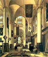Emanuel de Witte, Wnętrze gotyckiego kościoła /Encyklopedia Internautica