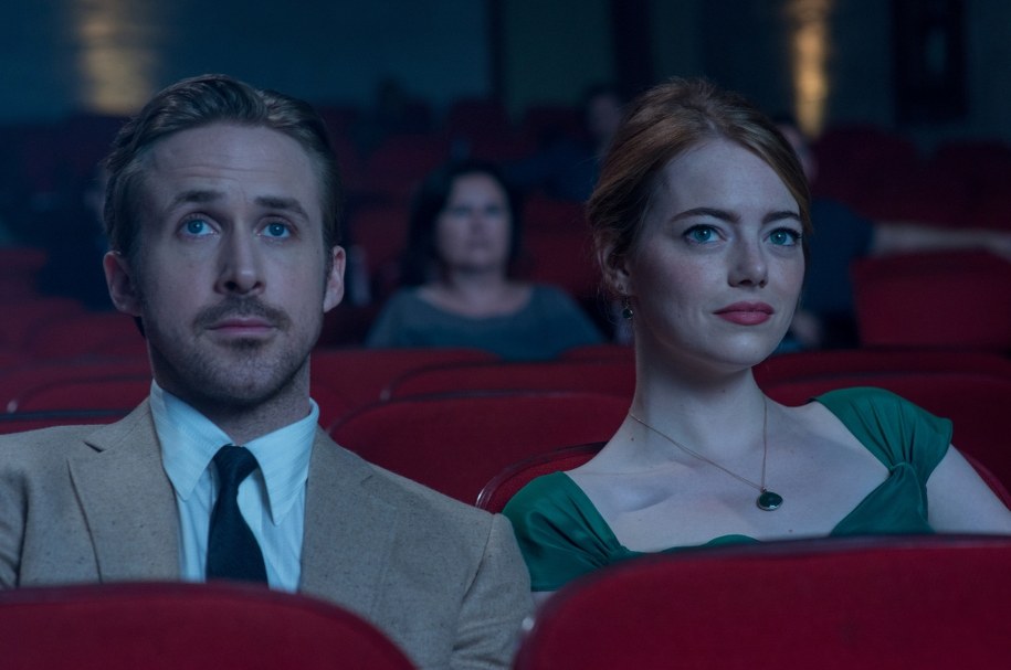 Emma Stone i Ryan Gosling na planie "La La Land" /Dale Robinette /PAP/Photoshot