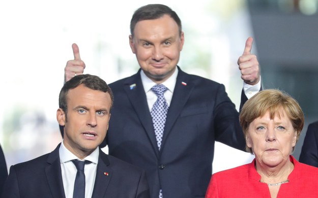 Emmanuel Macron, Angela Merkel i Andrzej Duda /PAP/EPA/ARMANDO BABANI /PAP/EPA