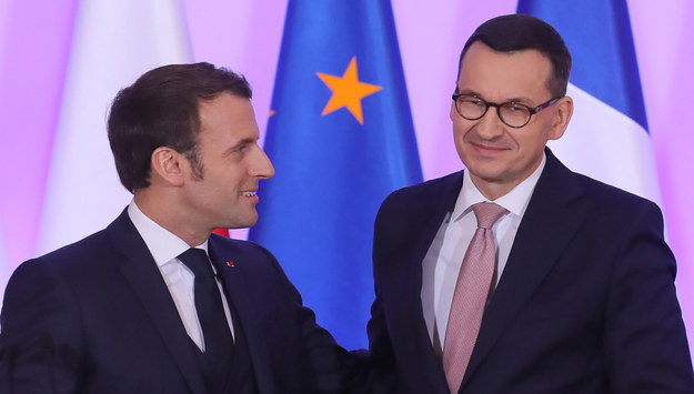 Emmanuel Macron i Mateusz Morawiecki /Paweł Supernak /PAP
