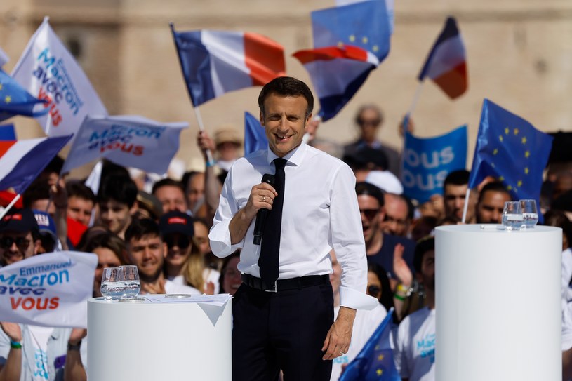 Emmanuel Macron ubiega się o reelekcję /Agencja FORUM
