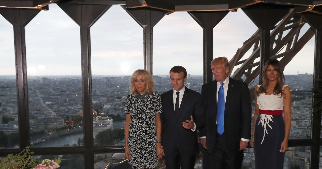 Emmanuele i Brigitte Macron z Donaldem Trumpem i Melanią /East News