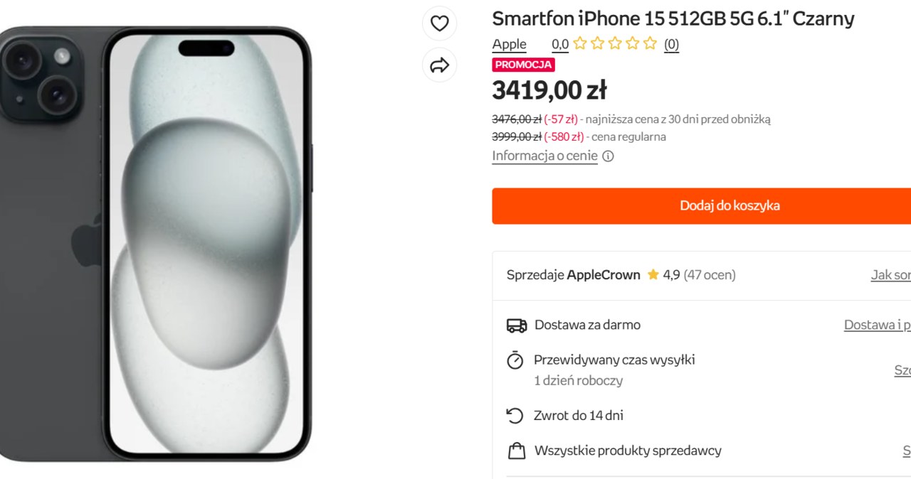 Empik – iPhone 15 w pojemności aż 512 GB /Empik /INTERIA.PL