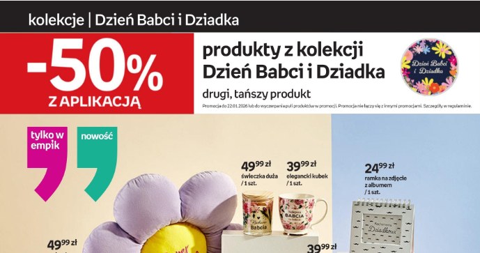 Empik - produkty z kolekcji Dzień Babcki i Dziadka w promocji -50% z aplikacją /Empik /INTERIA.PL