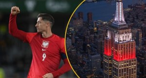 Empire State Building w biało-czerwonych barwach. W roli głównej Lewandowski!