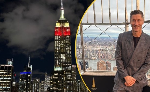 Empire State Building w biało-czerwonych barwach. W roli głównej Lewandowski!